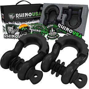 Rhino USA Rhino USA 3/4In D-Ring Shackle Set, Pack Of 2 (Black) - G-SHACK-2
