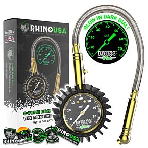 Rhino USA Rhino USA 75 Psi Analog Heavy Duty Tire Pressure Gauge - GRLA-GAUGE-75