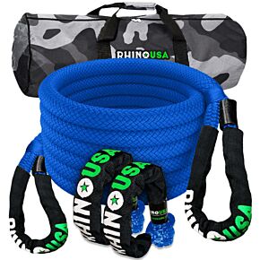Rhino USA Rhino USA 7/8In X 30Ft Kinetic Rope Recovery Kit W/Soft Shackles (Blue) - RG-KRKIT78X30-BLU