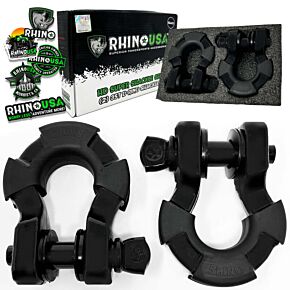 Rhino USA Rhino USA 8T Super Shackle 2-Pack (Matte Black) - SUPERSHACK-MATTE
