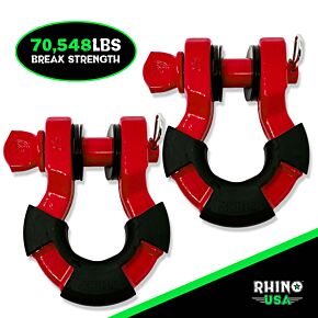 Rhino USA Rhino USA 8T Super Shackle 2-Pack (Red) - SUPERSHACK-RED