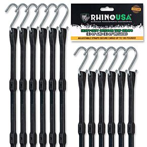 Rhino USA Rhino USA Heavy Duty Bungee - Set Of 12 - TD-BGHD12-BLK