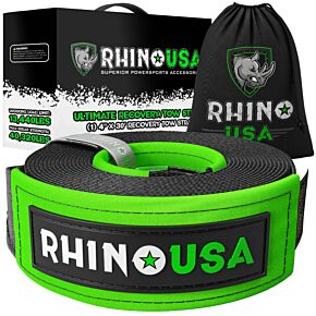 Rhino USA Rhino USA Recovery Tow Strap 4Inx30Ft (Black) - TOWSTRAP-430