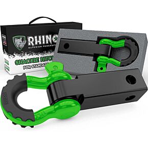 Rhino USA Rhino USA Shackle Hitch Receiver W/ D-Ring (Green) - RG-HTHITCH2-GRN