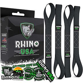 Rhino USA Rhino USA Soft Loops Motorcycle Tie-Down Set 4-Pack Black - SOFT4PACK-BLK