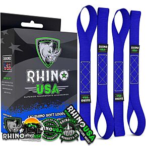 Rhino USA Rhino USA Soft Loops Motorcycle Tie-Down Set 4-Pack Blue - SOFT4PACK-BLU