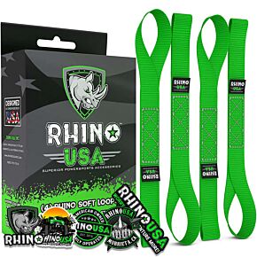 Rhino USA Rhino USA Soft Loops Motorcycle Tie-Down Set 4-Pack Green - SOFT4PACK-GRN