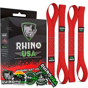 Rhino USA Rhino USA Soft Loops Motorcycle Tie-Down Set 4-Pack Red - SOFT4PACK-RED