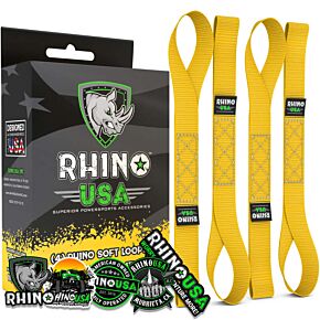 Rhino USA Rhino USA Soft Loops Motorcycle Tie-Down Set 4-Pack Yellow - SOFT4PACK-YLW