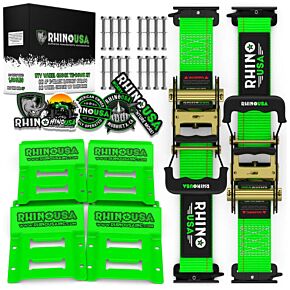 Rhino USA Rhino USA Utv Wheel Chock Tie-Down Kit (2-Wheel Kit) (Green) - RNO-CHOCK-SET