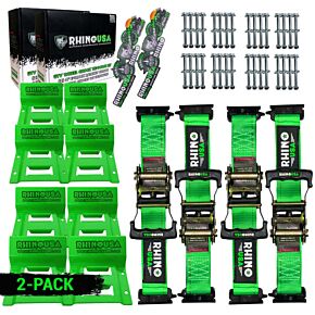 Rhino USA Rhino USA Utv Wheel Chock Tie-Down Kit (4-Wheel Kit) (Green) - RNO-CHOCKSET-2PK