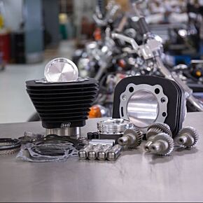 S&S Cycle S&S Cycle 00-21 Sportster Models 883cc to 1200cc Hooligan Kit - Wrinkle Black - 910-0699
