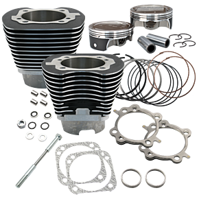 S&S Cycle S&S Cycle 07-16 BT 124in Low Compression 4-1/8in Big Bore Kit - Wrinkle Black - 910-0324
