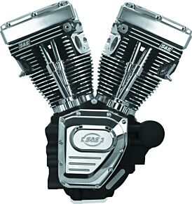 S&S Cycle S&S Cycle 07-16 Touring Models T124 T-Series Long Block High Compression Engine - Wrinkle Black - 310-0400A