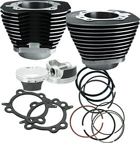 S&S Cycle S&S Cycle 07-17 BT 106in Big Bore Cylinder Kit - Wrinkle Black - 910-0206