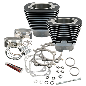 S&S Cycle S&S Cycle 07-17 BT 117in Big Bore Cylinder Kit - Black Wrinkle - 910-0221