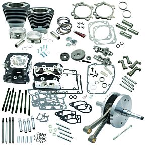 S&S Cycle S&S Cycle 07-17 BT 124in Hot Set Up Kit - Wrinkle Black - 900-0568