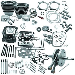 S&S Cycle S&S Cycle 2007 BT w/ Balancer 124in Hot Set Up Kit - Wrinkle Black - 900-0569