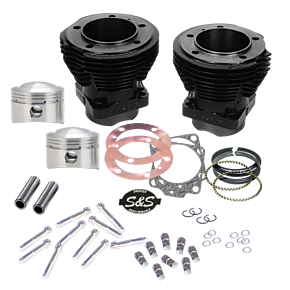 S&S Cycle S&S Cycle 79-84 BT 88in Sidewinder 3-5/8in Big Bore Cylinder Kit - Gloss Black - 91-9001