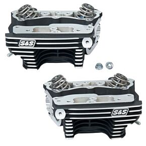 S&S Cycle S&S Cycle 84-99 BT Super Stock Cylinder Heads - Wrinkle Black Aluminum Finish - 90-1361
