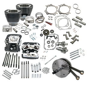 S&S Cycle S&S Cycle 99-06 BT 124in Hot Set Up Kit W/ S&S Cylinder Heads - Wrinkle Black - 900-0564