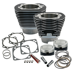 S&S Cycle S&S Cycle 99-06 BT 4-1/8in Bore Cylinder & Piston Kit - Wrinkle Black - 910-0226