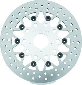 TwinPower TwinPower Twin Power 08-13 FLH FLT 08-16 FLHR 06-17 Dyna Front 11.8 Floating Mesh Rotor Silver - 666822