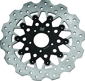 TwinPower TwinPower Twin Power 08-13 FLH FLT 08-16 FLHR 06-17 Dyna Front 11.8 Scalloped Floating Rotor Black Mesh - 666847