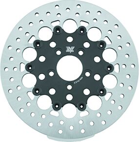 TwinPower TwinPower Twin Power 08-Up FLH FLT Rear 11.8 Floating Rotor W/Holes Black - 666827