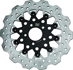 TwinPower TwinPower Twin Power 08-Up FLH FLT Rear 11.8 Scalloped Floating Rotor Black Mesh - 666846