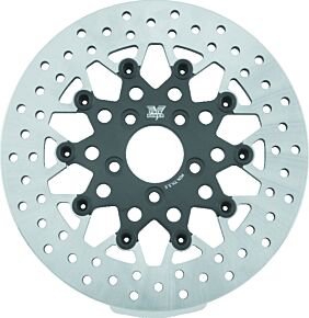 TwinPower TwinPower Twin Power 08-Up FLH FLT Rear 11.8in Floating Rotor Mesh Black - 666826