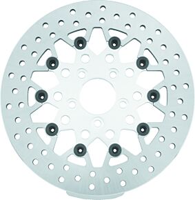 TwinPower TwinPower Twin Power 08-Up FLH FLT Rear 11.8in Floating Rotor Mesh Silver - 666828