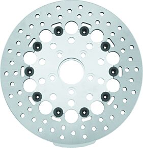 TwinPower TwinPower Twin Power 84-17 Big Twin Exc 08-17 FLH FLT Rear 11.5 Floating Rotor Silver Holes - 666841