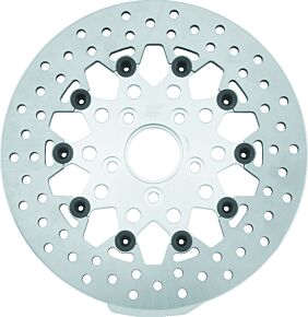 TwinPower TwinPower Twin Power 84-17 Big Twin Exc 08-17 FLH FLT Rear 11.5 Floating Rotor Silver Mesh - 666840