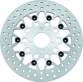 TwinPower TwinPower Twin Power 84-17 Big Twin Exc 11.8 and Lug Mount 84-13 XL Front 11.5 Floating Rotor Mesh Silver - 666834