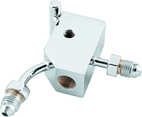 TwinPower TwinPower Twin Power Chrome Brake Tee 90 Degree Male AN3 W 1/8 NPT Port Custom - 035976