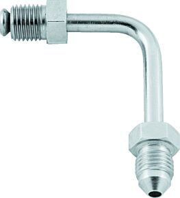 TwinPower TwinPower Twin Power Stainless Brake Fitting Male 3/8-24 Inverted Flare to AN-3 Male 90 Adaptor Tube Short - 035966