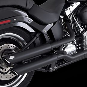 VANCE AND HINES Vance and Hines Vance & Hines HD Softail 07-17 Fatboy Twin Slash Chrome Slip-On Exhaust - 46343