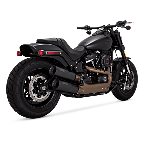 VANCE AND HINES Vance and Hines Vance & Hines HD Softail 18-22 Fatbob Hi-Output S/O Black Slip-On Exhaust - 46547