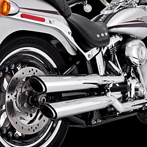 VANCE AND HINES Vance and Hines Vance & Hines HD Softail Fatboy 07-17 Twin Slash Chrome PCX Slip-On Exhaust - 16343
