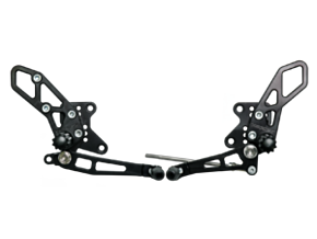 Vortex Racing Vortex Racing 08-13 Kawasaki EX250 Ninja,13-17 EX300 Ninja Adjustable Rearsets- Black - RS424K