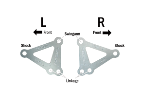 Vortex Racing Vortex Racing 99-01,03-05 Yamaha YZF-R6,06-09 YZF-R6 S Lowering Link Kit- Silver - LL671