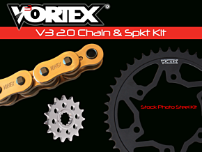 Vortex Racing Vortex Racing V3 2.0 Chain and Sprocket Kit 2917-16,252S-46,G525SX3-108- Gold - CKG2130