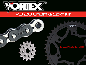 Vortex Racing Vortex Racing V3 2.0 Chain and Sprocket Kit 3288-14,452AK-45,520SX3-110- Black - CK6277