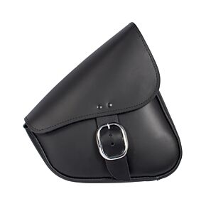 WILLIE & MAX Willie & Max HD Sportsters, Custom Hard Tails Leather Swingarm Bag w/Chrome Buckle - Black - 59904-00