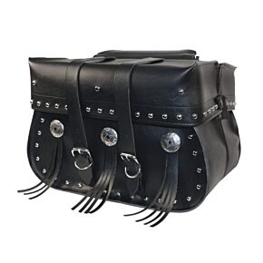 WILLIE & MAX Willie & Max Universal American Classic Straight Saddlebags (14.5 in L x 11.5 in W x 5.5 in H)-Black - 58380-00