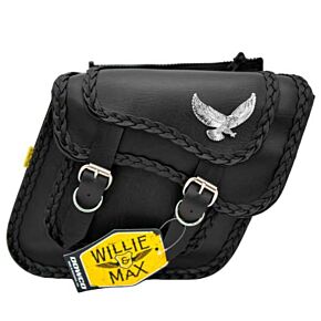 WILLIE & MAX Willie & Max Universal Black Magic Compact Slant Saddlebags (12 in L x 9.5 in W x 5.5 in H) - Black - 58708-20