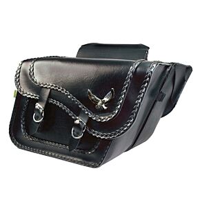 WILLIE & MAX Willie & Max Universal Black Magic Large Slant Saddlebags (16 in L x 11 in W x 6.5 in H) - Black - 58736-20