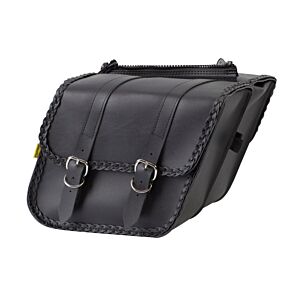 WILLIE & MAX Willie & Max Universal Braided Compact Slant Saddlebags (12 in L x 9.5 W x 5.5 in H) - Black - 58707-20