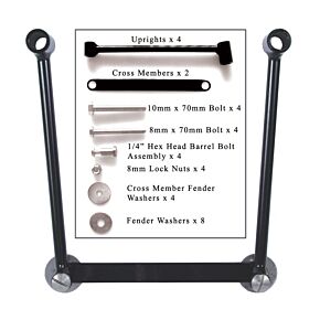 WILLIE & MAX Willie & Max Universal Saddlebag Hard Mount Steel Kit - Black - 58633-00